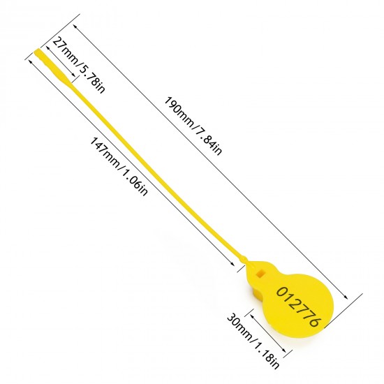 100 PCS Plastic Trailer Seals Truck Door Seals Tamper Seals, Security Seal Disposable Numbered Plastic Zip Ties Pull-Tite Security Tags, Safety Seals 338mm