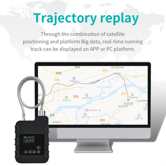 GPS smart padlock real-time cargo tracking security seals ZC-390