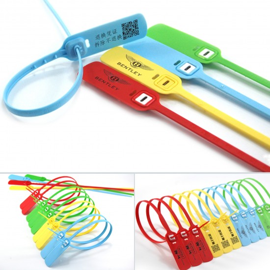 300MM High Tensile Strength Security Seals Plastic Cable Ties with Numbered Anti-theft Marker Tags (Pack of 100Pcs)