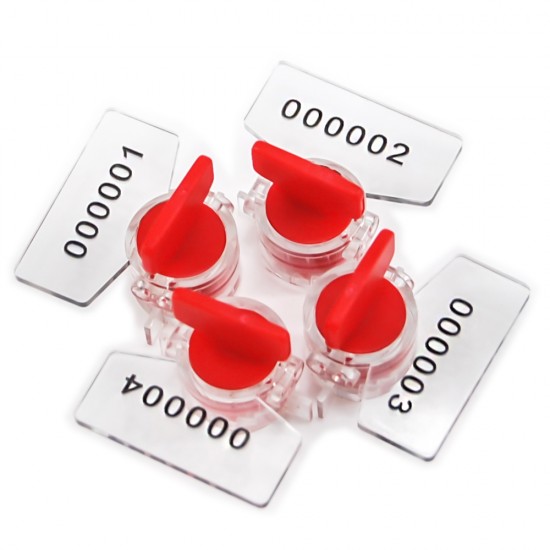 100PCS Electric Meter Seal Red High Security Tag Utility Twist Plastic Fastener + 100m Stainless Steel Wire 5 Colors