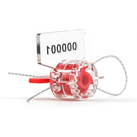 100PCS Electric Meter Seal Red High Security Tag Utility Twist Plastic Fastener + 100m Stainless Steel Wire 5 Colors