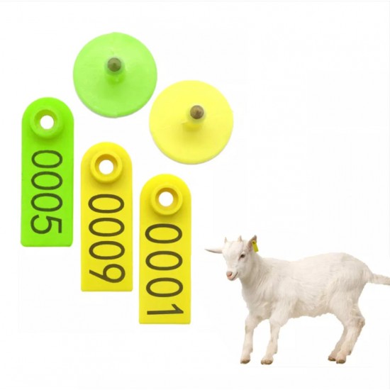 100pcs Goat Ear Tag Livestock Identification Card Animal Marker Earings + 1pcs Ear Tags Plier Applicator