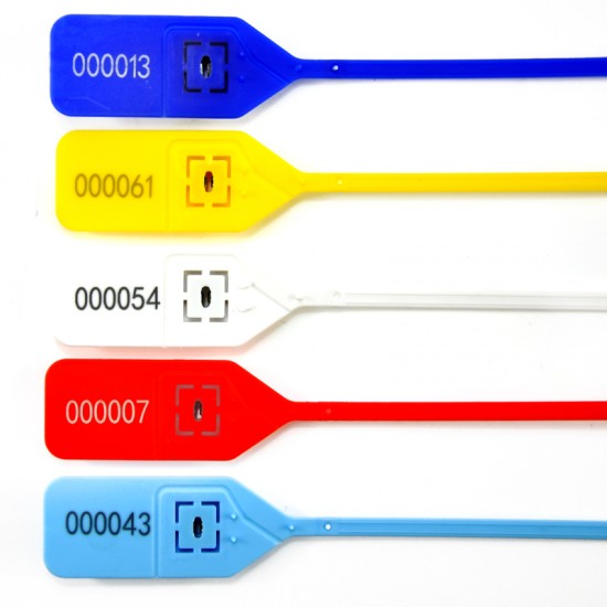 1000pcs Customizable Security Seals Zip Ties Loop Plastic Tag Fastener - 15‘’, Random Color