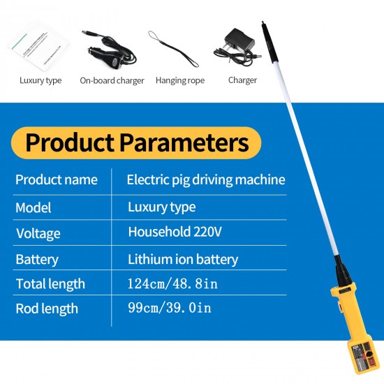 Cattle Prod, Rechargeable Cattle Prod Electric Livestock Prod with LED Light, Car Charger for Cattle, Cow, Dog, Hog, Goat, and Sheep Cattle Prod, Rechargeable Cattle Prod Electric Livestock Prod with LED Light, Car Charger for Cattle, Cow, Dog, Hog, Goat, and Sheep