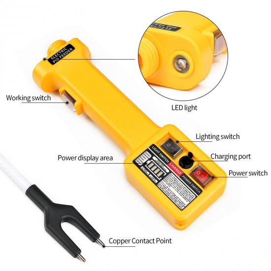 Cattle Prod, Rechargeable Cattle Prod Electric Livestock Prod with LED Light, Car Charger for Cattle, Cow, Dog, Hog, Goat, and Sheep Cattle Prod, Rechargeable Cattle Prod Electric Livestock Prod with LED Light, Car Charger for Cattle, Cow, Dog, Hog, Goat, and Sheep