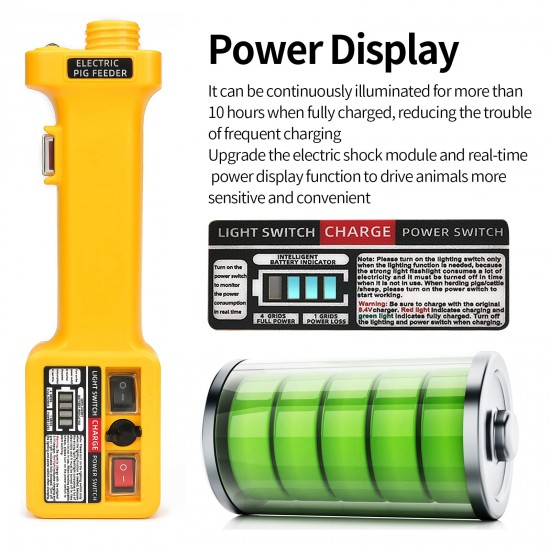 Cattle Prod, Rechargeable Cattle Prod Electric Livestock Prod with LED Light, Car Charger for Cattle, Cow, Dog, Hog, Goat, and Sheep Cattle Prod, Rechargeable Cattle Prod Electric Livestock Prod with LED Light, Car Charger for Cattle, Cow, Dog, Hog, Goat, and Sheep