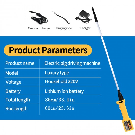 Cattle Prod, Rechargeable Cattle Prod Electric Livestock Prod with LED Light, Car Charger for Cattle, Cow, Dog, Hog, Goat, and Sheep Cattle Prod, Rechargeable Cattle Prod Electric Livestock Prod with LED Light, Car Charger for Cattle, Cow, Dog, Hog, Goat, and Sheep