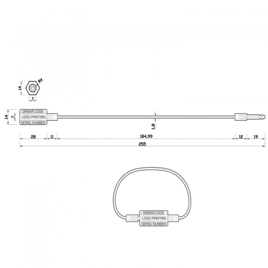 Plug-in Padlock Cable Seal (Pack of 100Pcs)