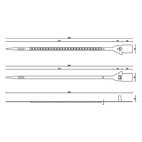 Plastic Seal Pull Tight Cord Ties Shipping Seals Tamper Proof Lable Fasteners for Truck Door 